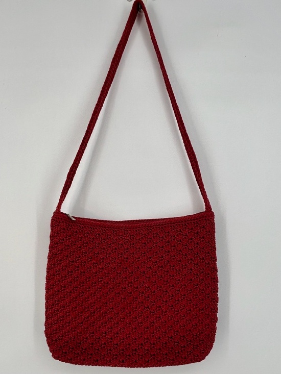 The Sak Handbags - The Sak Shoulder Bag Purse Burgundy Red Woven Fabric Zip Top Slouchy Boho